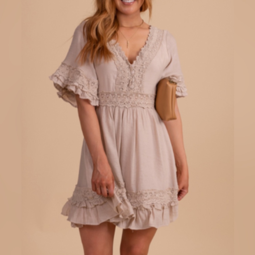 This Time Around Lace Detail Mini Dress, Small